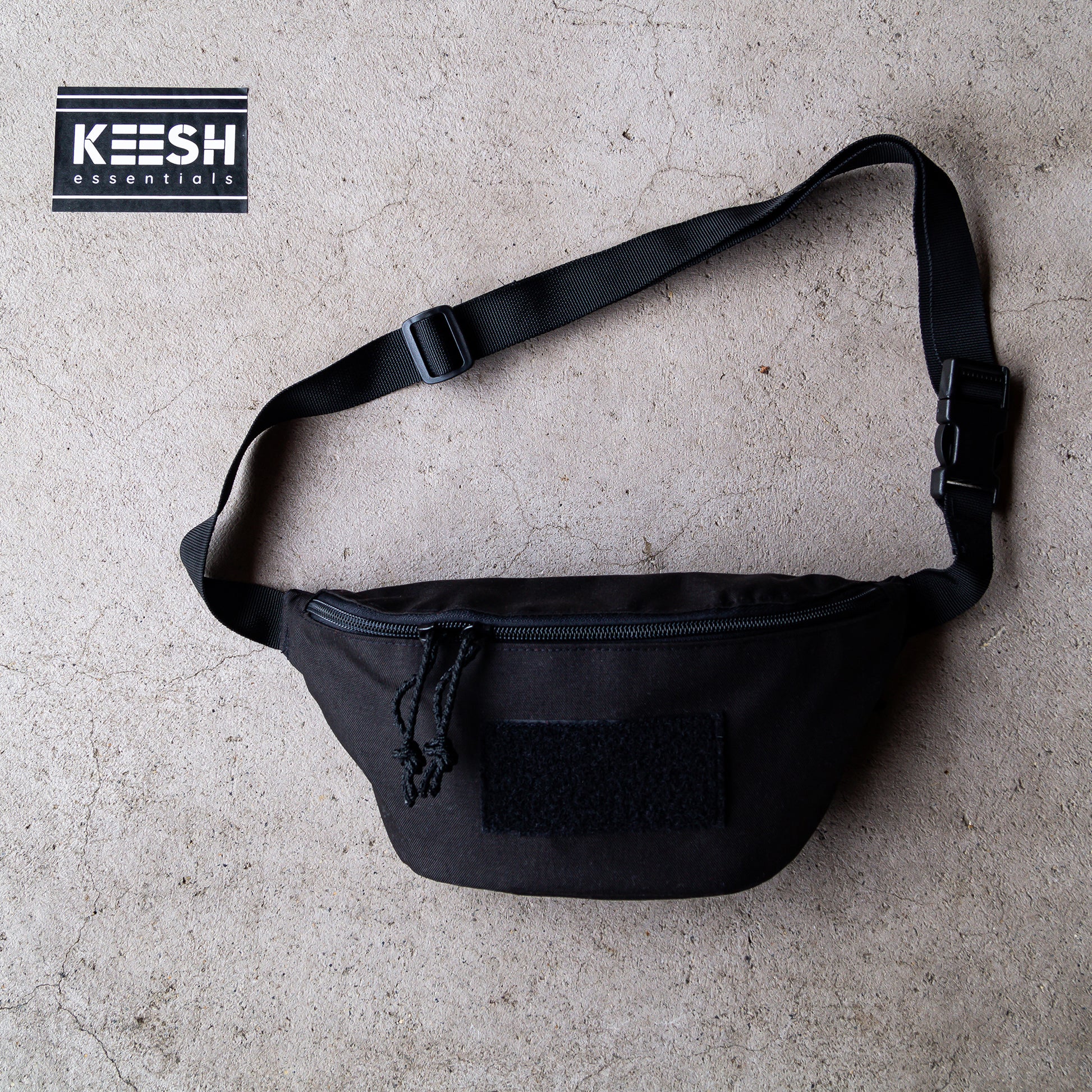 Handgemachte taktische Bauchtasche in Schwarz - Crossbody Bag für EDC, Outdoor und Airsoft